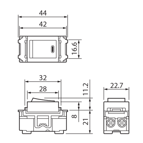 Công tắc D ( 2 tiếp điểm) 