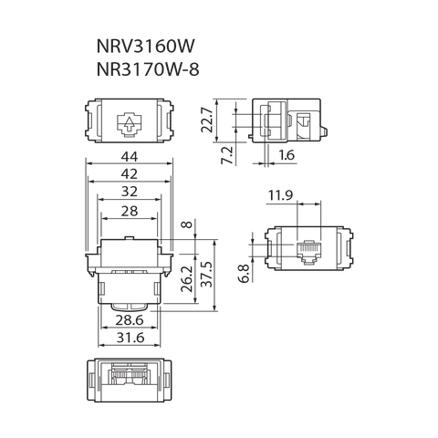 Ổ cắm data tiêu chuẩn CAT5E 