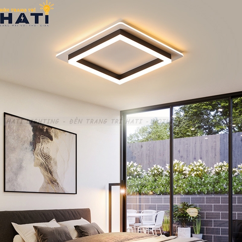 Đèn ốp trần led Kuri viền trắng đen