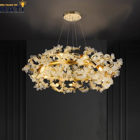 Đèn thả decor vòng nguyệt quế