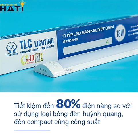 Đèn led tuýp bán nguyệt TLC 0.6-1.2m