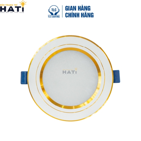 Đèn Led Âm Trần Khối Đúc TOS Viền Vàng 7w-9w-12w