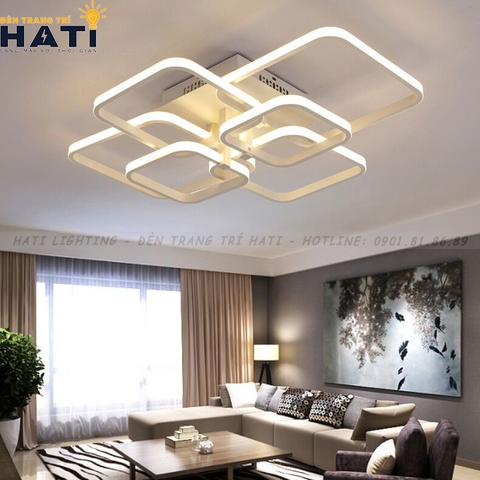 Đèn ốp trần led 6 ô vuông viền ngoài