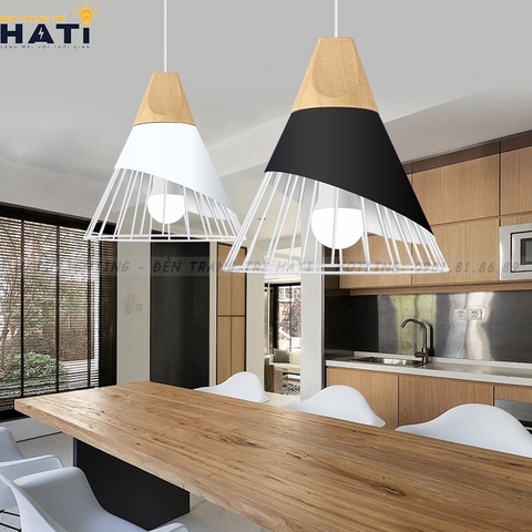 Đèn thả decor hình nón chụp