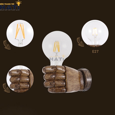 Đèn tường decor bàn tay nắm chặt