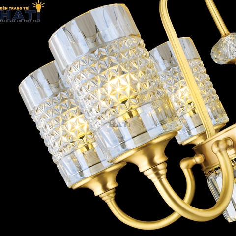 Đèn chùm đồng nguyên chất Tical 8 bóng