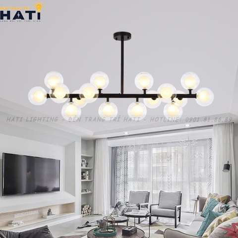 Đèn thả decor Edwin ngang 16 bóng