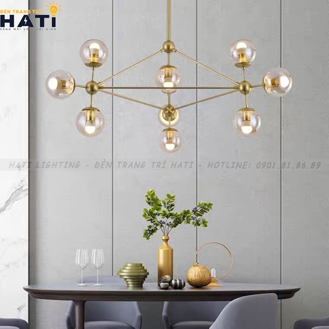 Đèn thả decor Mono thân vàng