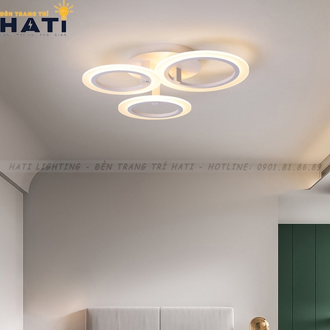 Đèn ốp trần led 3 vòng tròn viền ngoài