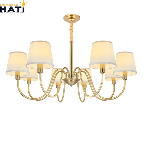 Đèn chùm đồng nguyên chất  Liable 8 bóng