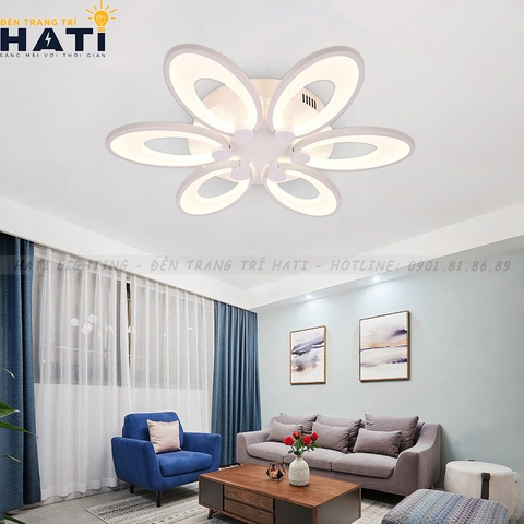 Đèn ốp trần led tai thỏ 6 cánh
