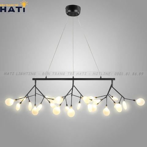 Đèn thả decor Hera 27 lá thân đen hình ngang