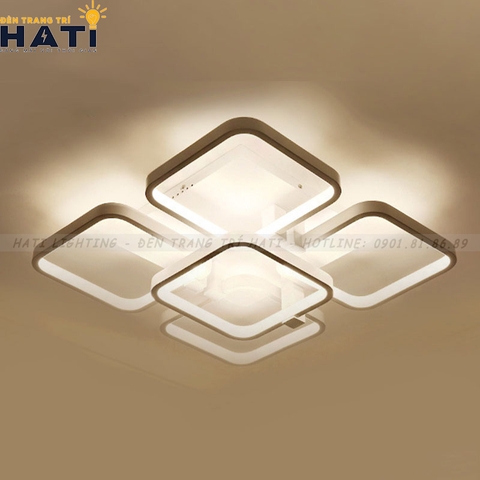 Đèn ốp trần led 5 ô vuông