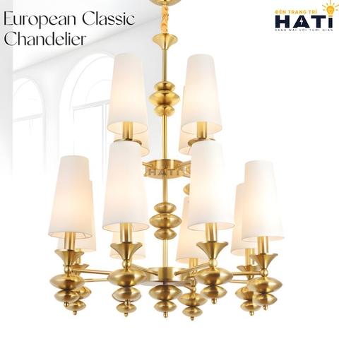 Đèn chùm tân cổ điển Organi 8+4 bóng
