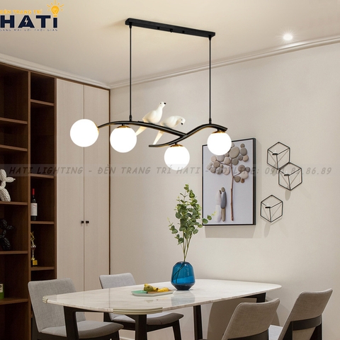 Đèn thả decor cành chim đậu màu đen