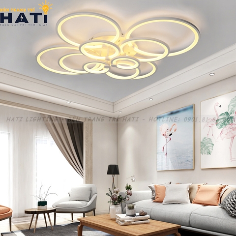Đèn ốp trần led 10 vòng tròn