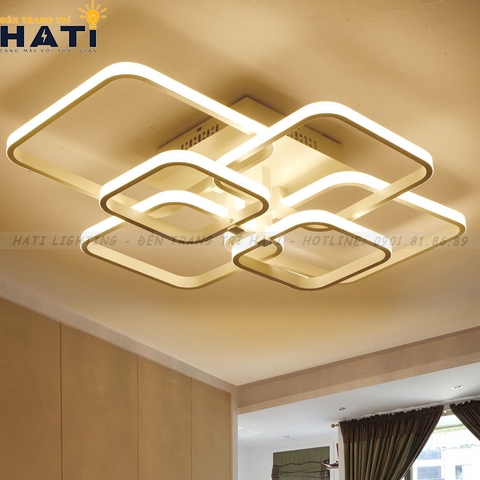 Đèn ốp trần led 6 ô vuông viền ngoài