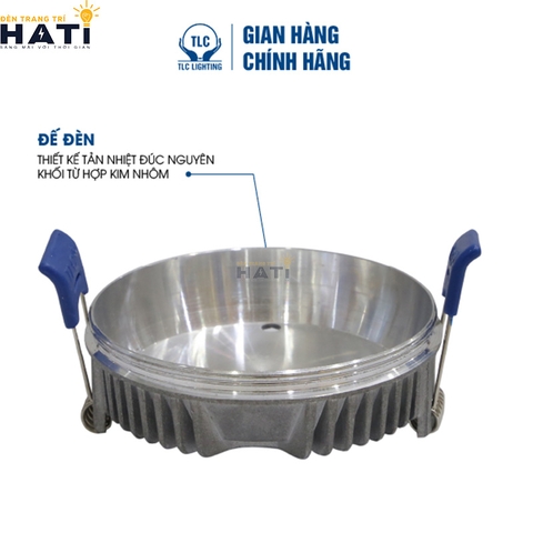 Đèn led âm trần mặt cong Nano Plast 5w-7w-9w