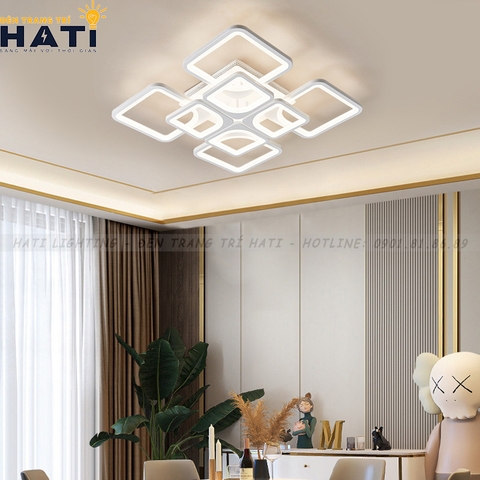 Đèn ốp trần led 4+4 ô vuông