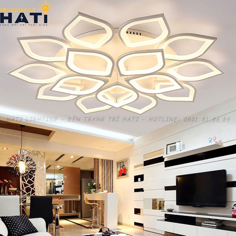 Đèn ốp trần led hoa sen 15 cánh