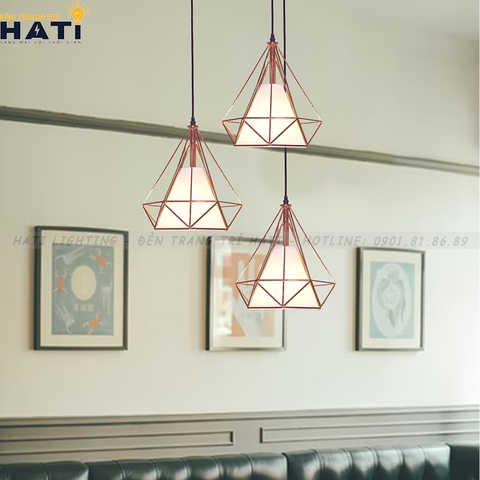 Đèn thả decor kim cương hồng
