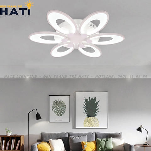 Đèn ốp trần led tai thỏ 6 cánh