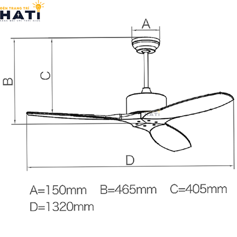 Quạt trần cánh gỗ Erlena