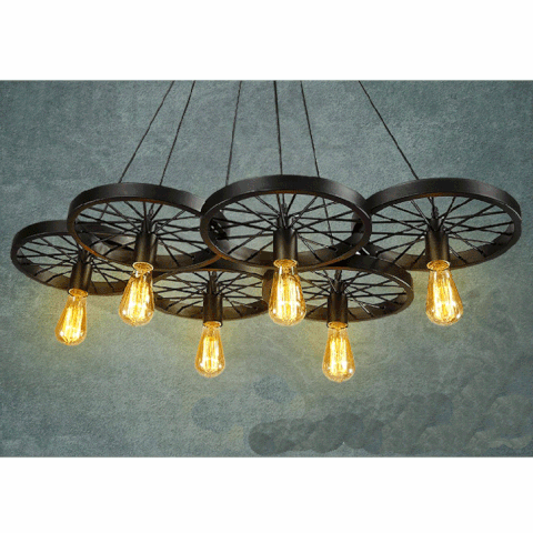 Đèn thả decor 6 bánh xe đạp