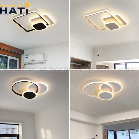 Đèn ốp trần led Kama viền đen