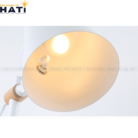 Đèn bàn gỗ hiện đại đọc sách màu trắng