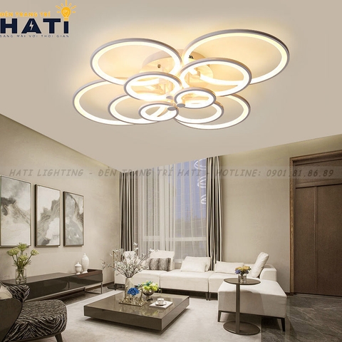 Đèn ốp trần led 10 vòng tròn