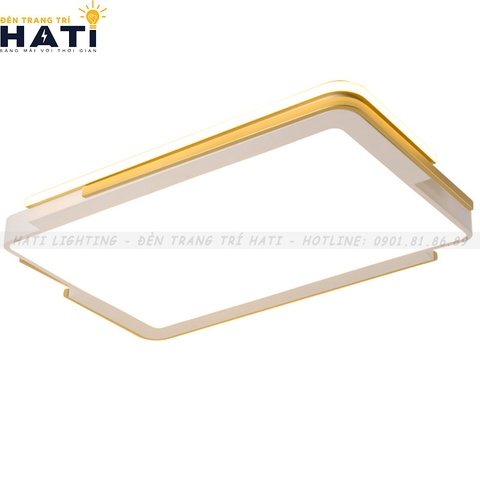 Đèn ốp trần led Akina viền trắng