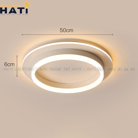 Đèn ốp trần led Azami viền trắng