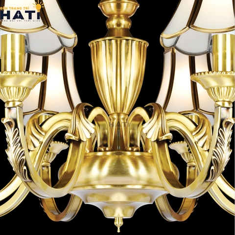 Đèn chùm đồng nguyên chất Diligent 6 bóng