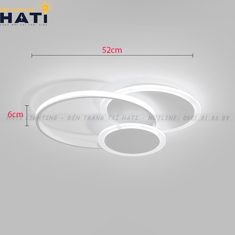 Đèn ốp trần led Kama viền trắng