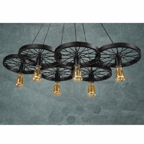 Đèn thả decor 6 bánh xe đạp