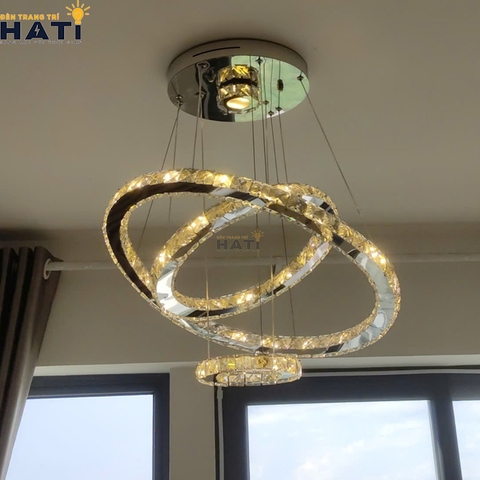 Đèn thả pha lê 3 vòng Jin