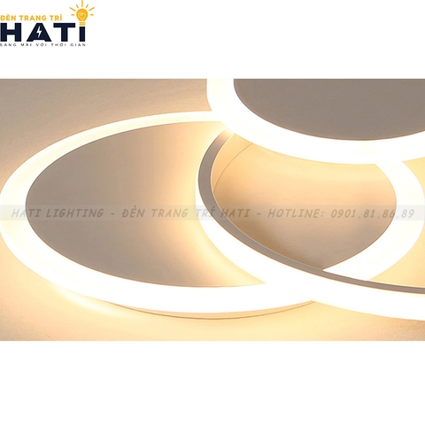 Đèn ốp trần led Kama viền trắng