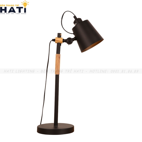 Đèn bàn gỗ hiện đại đọc sách màu đen