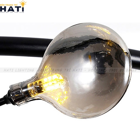 Đèn thả decor Hera 27 lá thân đen hình ngang