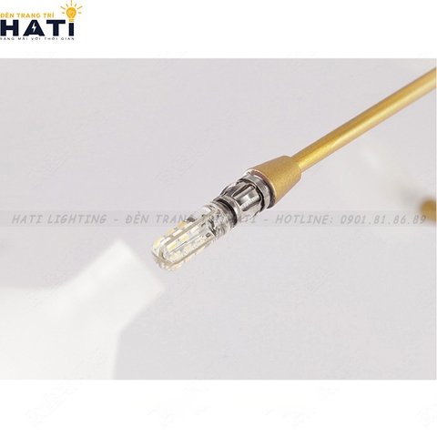 Đèn thả decor Hera 63 lá thân vàng chao đục