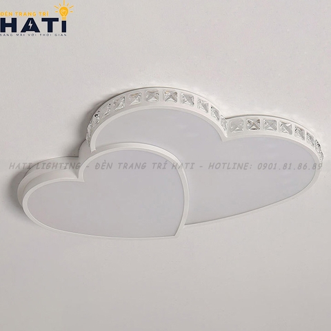 Đèn ốp trần led trái tim đôi