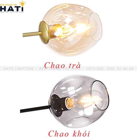 Đèn thả decor Nira 7 tay thân vàng