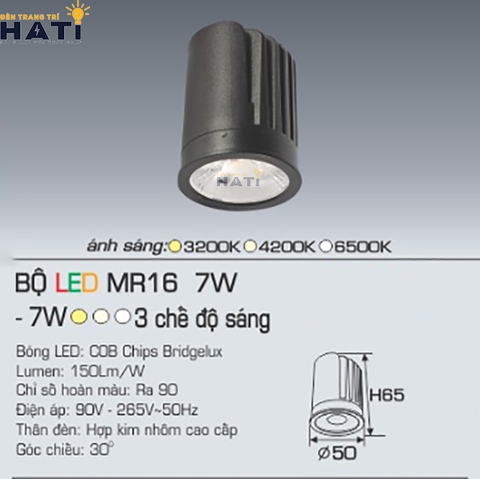 Bộ led Anfaco MR16 công suất 7w - 10w