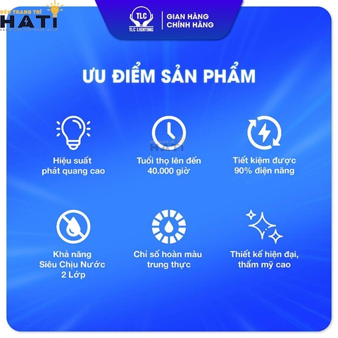 Đèn led búp trụ TLC DOS 15w-20w-30w-40w-50w