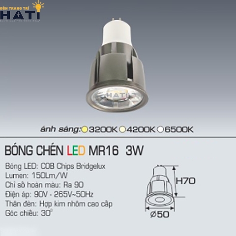 Bóng chén led Anfaco MR16 công suất 3w - 5w
