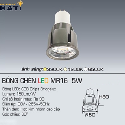 Bóng Chén LED Anfaco MR16 chất liệu hợp kim nhôm cao cấp