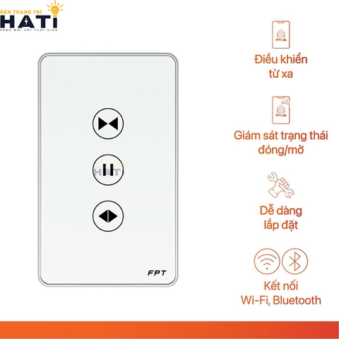 Công tắc cửa cổng, cửa cuốn thông minh Leto chữ nhật màu trắng