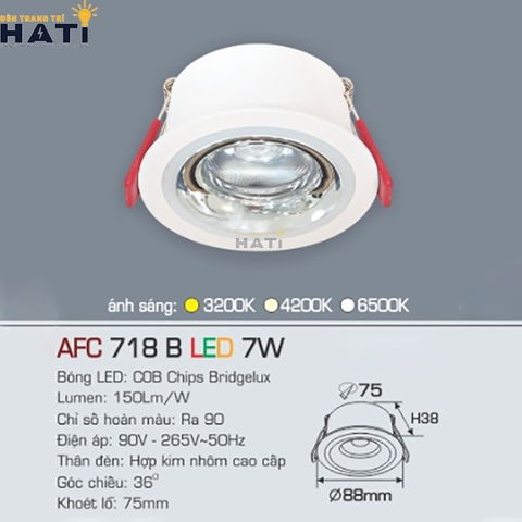 Đèn Âm Trần Anfaco AFC 718 Ánh Sáng Trắng
