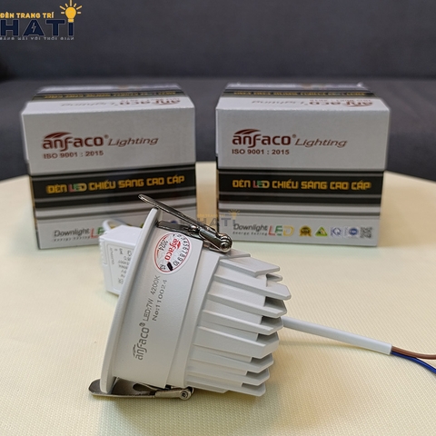Đèn âm trần Anfaco AFC 736 màu trắng - đen 7w - 9w - 12w